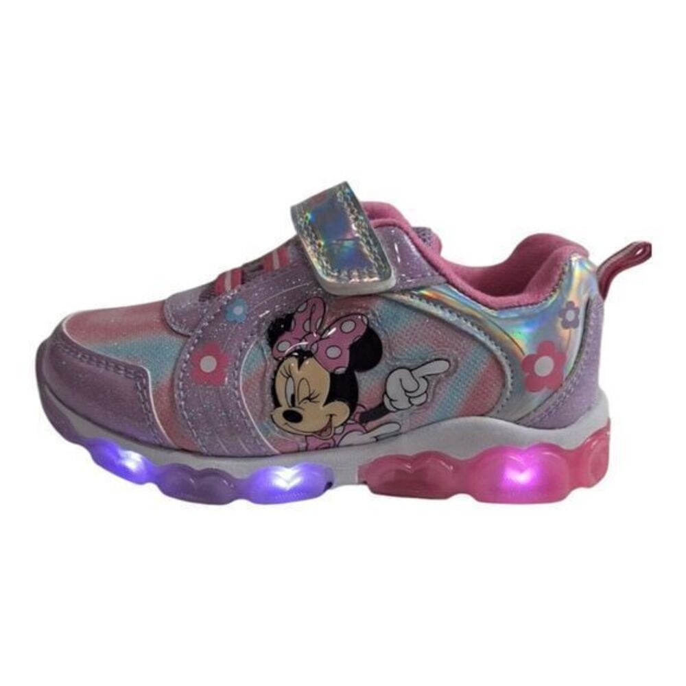 Disney shoes for girls sneakers with LED light without laces Pink Size 7 (15cm) - Picture 15 of 16